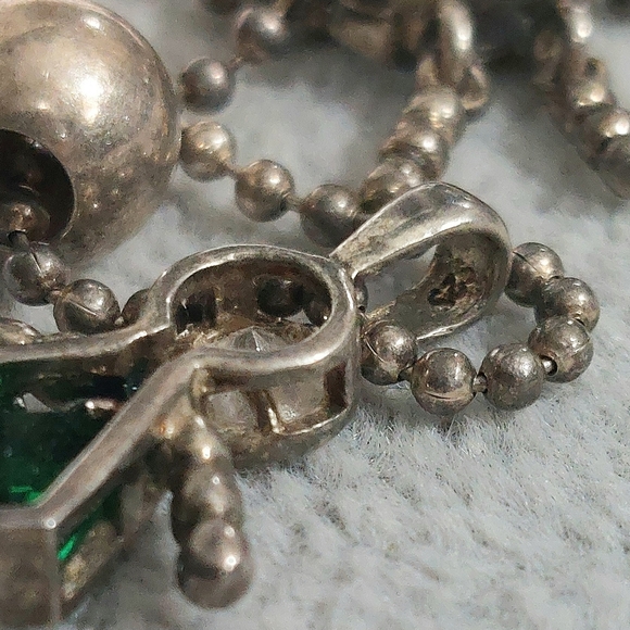 Vintage Sterling Silver necklace with birthstone boy and girl charms - Picture 3 of 12